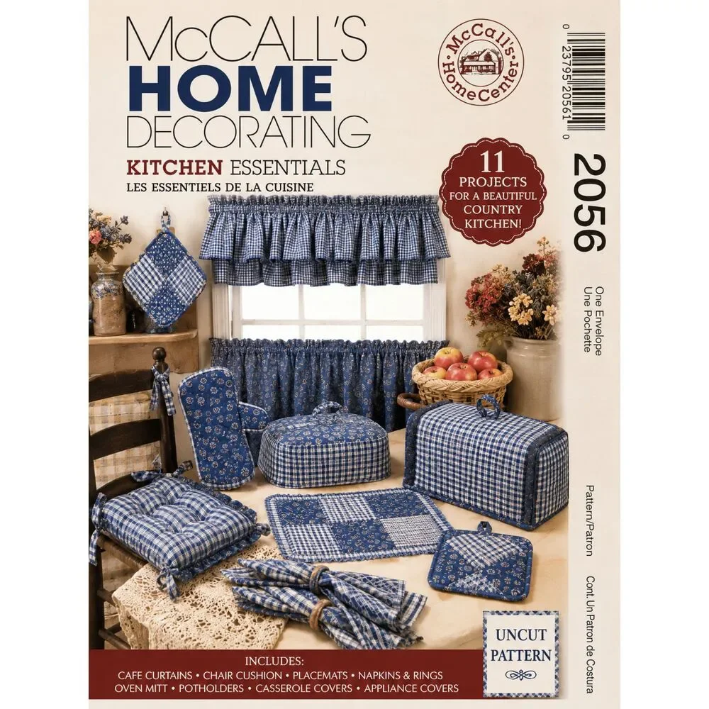 McCall's Kitchen Essentials Sewing Pattern: Country Farmhouse Cafe Curtains 1998